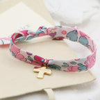 Bracelet Croix Liberty Argent 925 ou Plaqué Or 18K – Gravure prénom Communion