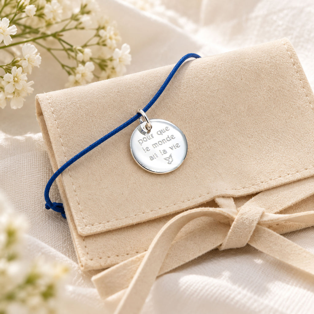 Bracelet « Pour que le monde ait la vie » – Pape Léon XIV – Argent 925 ou Plaqué Or 18K