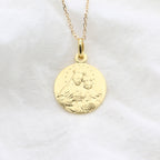 Médaille Vierge du Mont Carmel Scapulaire Plaqué Or 18K