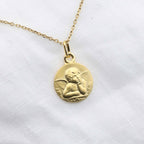 collier ange raphael plaqué or bijou baptême enfant personnalisé