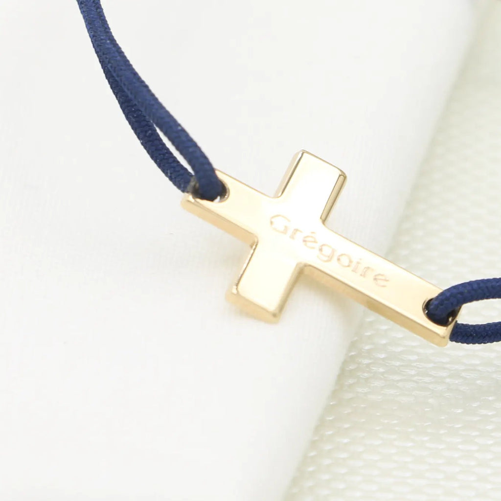 bracelet-garcon-croix-personnalise-prenom-or