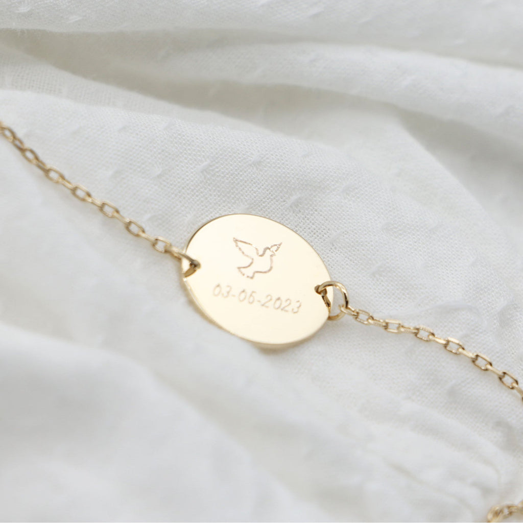 bracelet-personnalise-colombe-date-bapteme