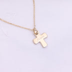 Collier Croix Argent 925 ou Plaqué Or 18K – Gravure prénom Communion
