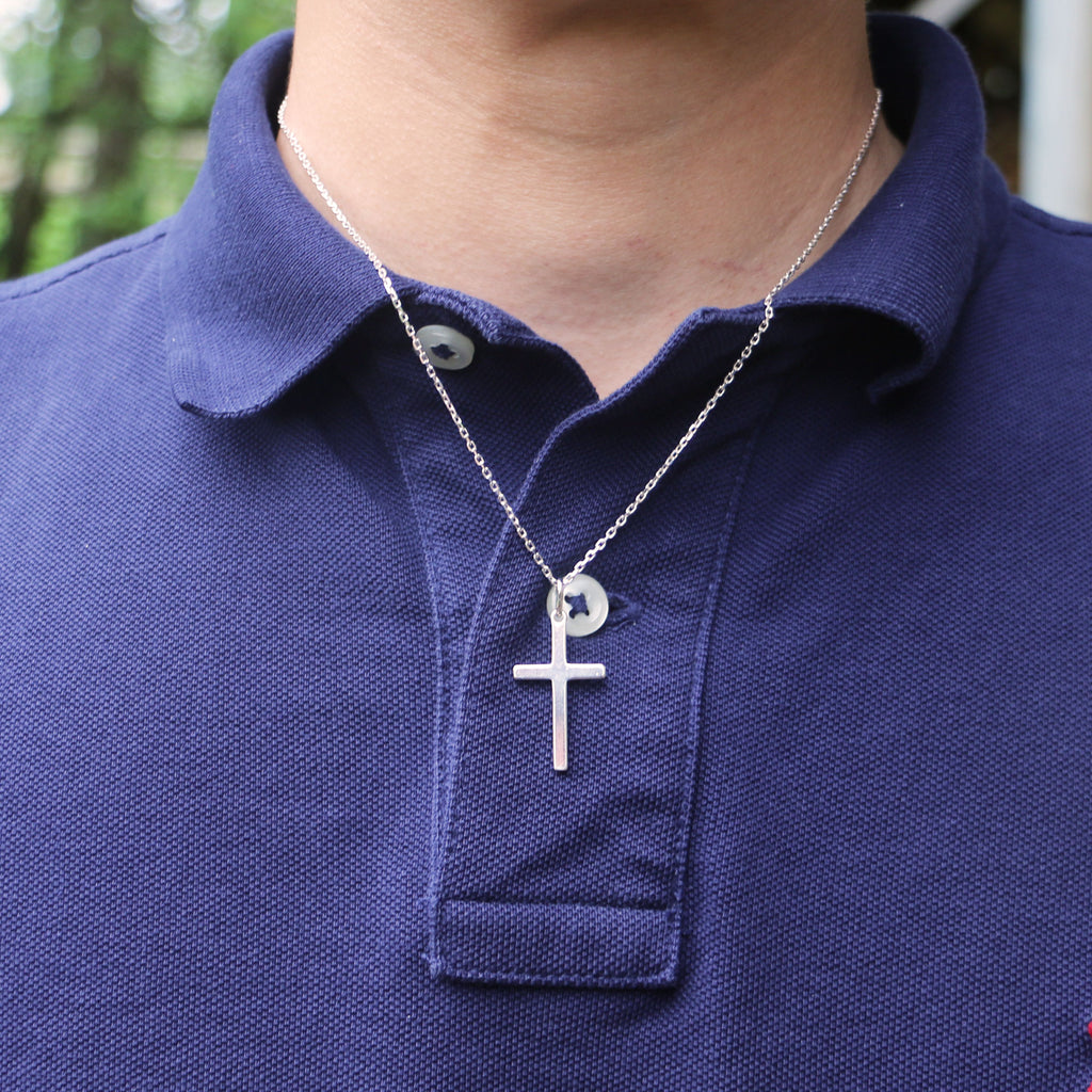 Collier Croix en Argent 925 – Chaîne 45 cm – Bijou Garçon