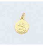 détail médaille ange raphael dorée bijou baptême gravé