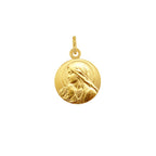 Collier Médaille Vierge Marie en Prière Auréolée Plaqué Or 18K – Gravure Baptême