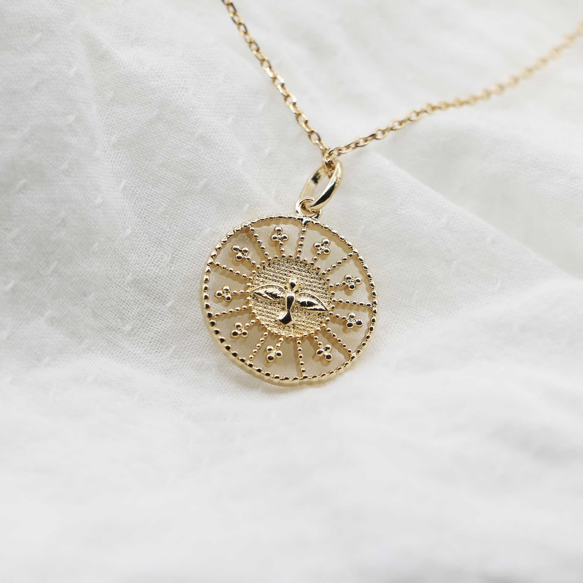 Collier Colombe Perlée Plaqué Or Confirmation Baptême