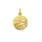 Médaille Saint Christophe plaqué or 18 mm détail gravure possible
