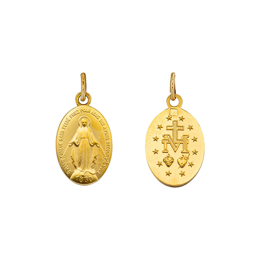 Médaille Vierge Miraculeuse recto verso plaqué or